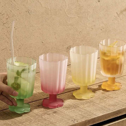 Hand Blown Petal Goblets - Cute Whimsical Colored Wine Glasses