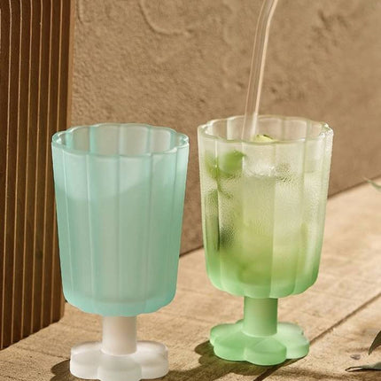 Hand Blown Petal Goblets - Cute Whimsical Colored Wine Glasses
