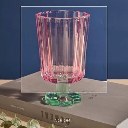 Hand Blown Petal Goblets - Cute Whimsical Colored Wine Glasses