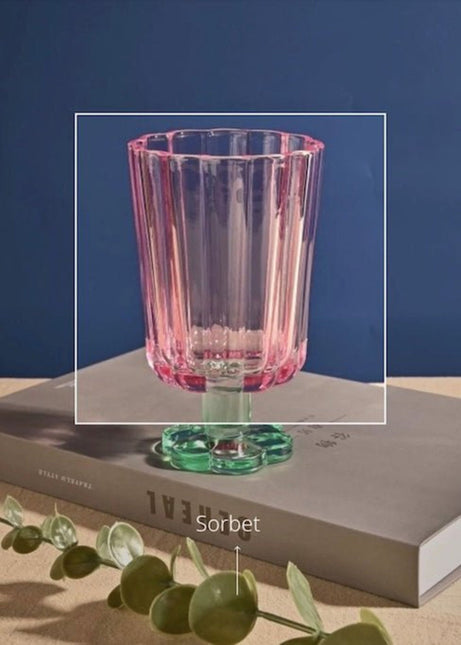 Hand Blown Petal Goblets - Cute Whimsical Colored Wine Glasses