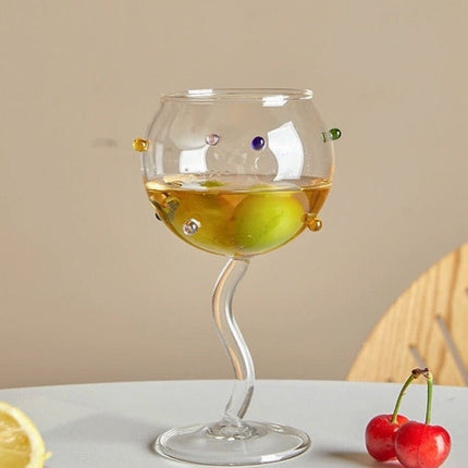 Hand Blown Rainbow Sprinkles Wine Glasses - Whimsical Dopamine