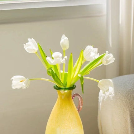 Handblown Bonbon Dopamine Bottle Vase, Whimsical Vintage Vase Centrepi