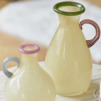 Handblown Bonbon Dopamine Bottle Vase, Whimsical Vintage Vase Centrepi