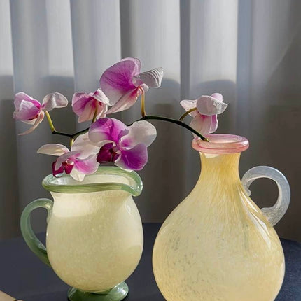 Handblown Bonbon Dopamine Bottle Vase, Whimsical Vintage Vase Centrepi