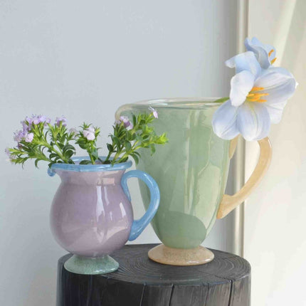 Handblown Bonbon Jug, Whimsical Pitcher, Dopamine Carafe, Glass Pourer