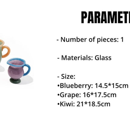 Handblown Bonbon Jug, Whimsical Pitcher, Dopamine Carafe, Glass Pourer