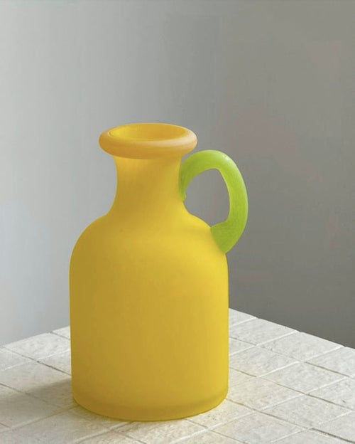 Handblown Bonbon Whimsical Pitcher Vase, Eclectic Table Setting Centre