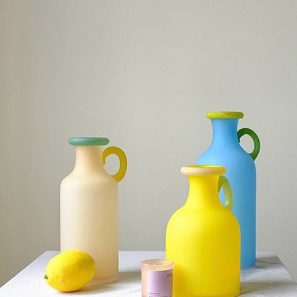 Handblown Bonbon Whimsical Pitcher Vase, Eclectic Table Setting Centre