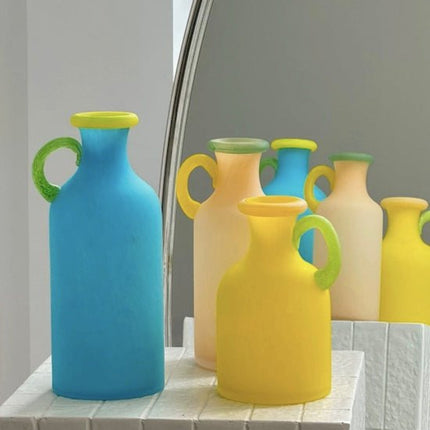 Handblown Bonbon Whimsical Pitcher Vase, Eclectic Table Setting Centre