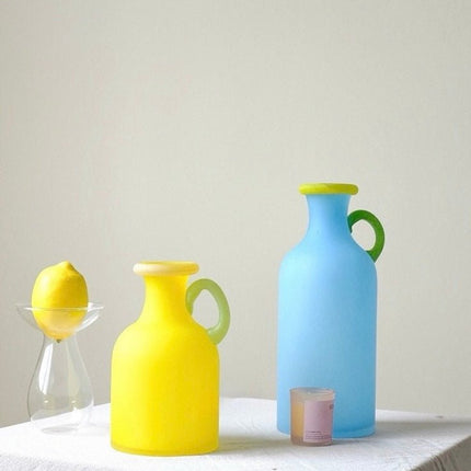 Handblown Bonbon Whimsical Pitcher Vase, Eclectic Table Setting Centre