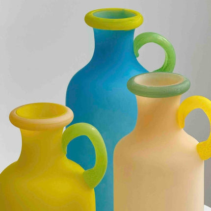 Handblown Bonbon Whimsical Pitcher Vase, Eclectic Table Setting Centre