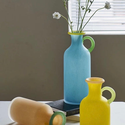 Handblown Bonbon Whimsical Pitcher Vase, Eclectic Table Setting Centre