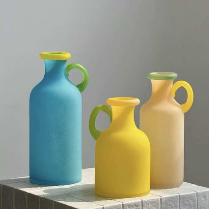 Handblown Bonbon Whimsical Pitcher Vase, Eclectic Table Setting Centre