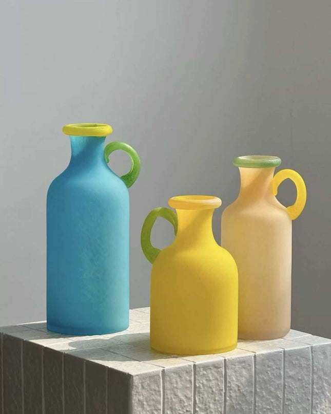 Handblown Bonbon Whimsical Pitcher Vase, Eclectic Table Setting Centre