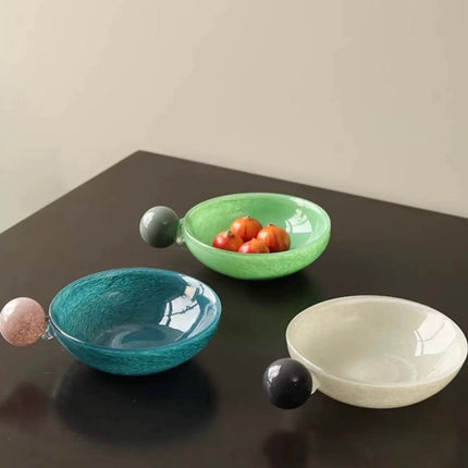 Handblown Bonbon Whimsical Salad Snack Desert Bowl, Eclectic