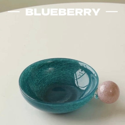 Handblown Bonbon Whimsical Salad Snack Desert Bowl, Eclectic