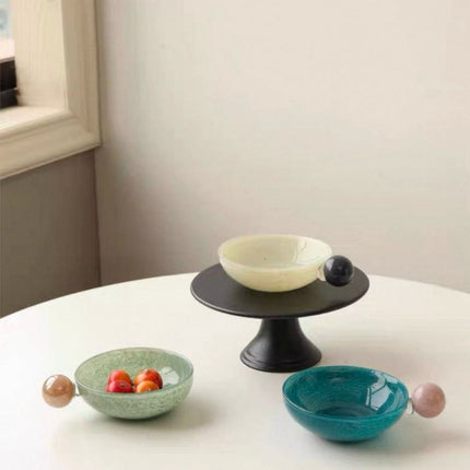 Handblown Bonbon Whimsical Salad Snack Desert Bowl, Eclectic