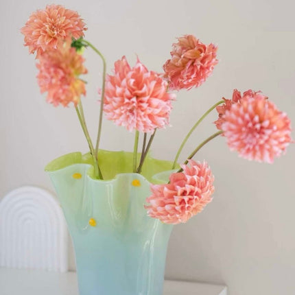 Handblown Wavy Whimsical Glass Vase - Eclectic Table Setting Centrepie