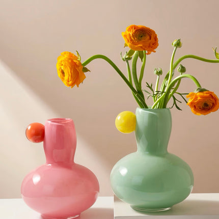 Jelly Bean Bud Vase - Whimsical Dopamine Centerpiece Vase for Gorgeous