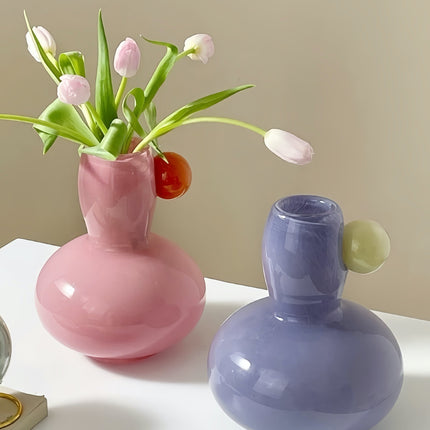 Jelly Bean Bud Vase - Whimsical Dopamine Centerpiece Vase for Gorgeous