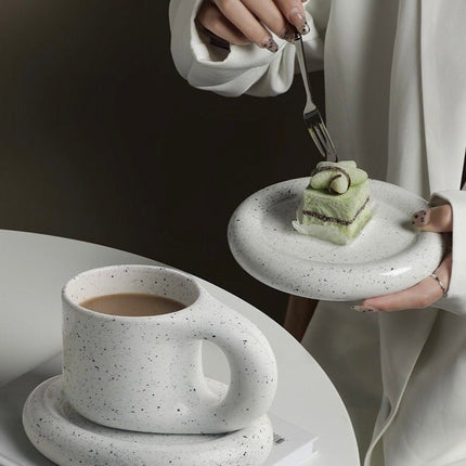 Handcrafted Bauhaus Ceramic Chubby Mugs