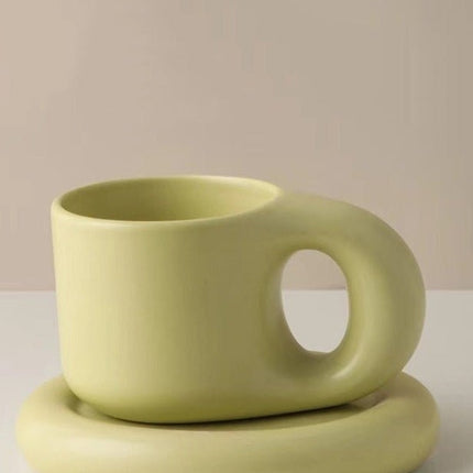 Handcrafted Bauhaus Ceramic Chubby Mugs