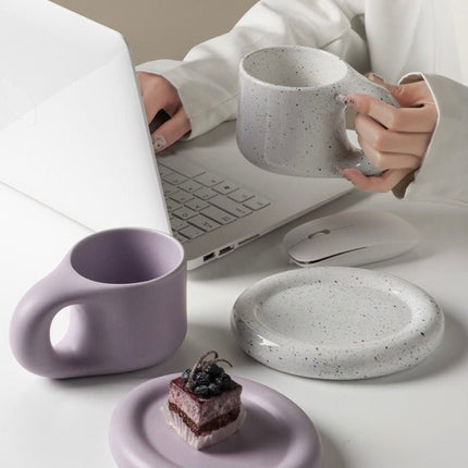 Handcrafted Bauhaus Ceramic Chubby Mugs