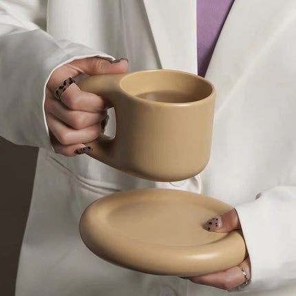 Handcrafted Bauhaus Ceramic Chubby Mugs
