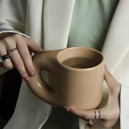 Handcrafted Bauhaus Ceramic Chubby Mugs