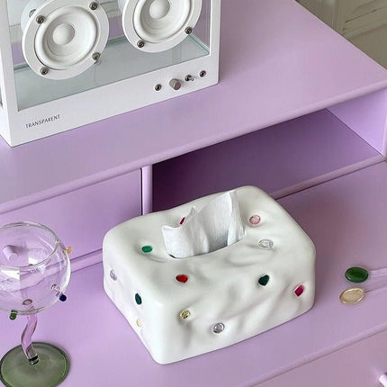Handmade Ceramic Gemstone Tissue Box Cover