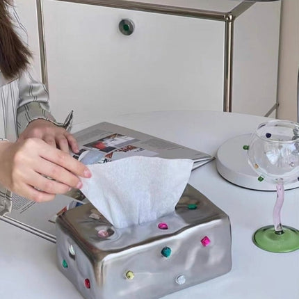Handmade Ceramic Gemstone Tissue Box Cover