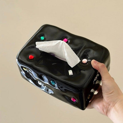 Handmade Ceramic Gemstone Tissue Box Cover