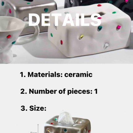 Handmade Ceramic Gemstone Tissue Box Cover