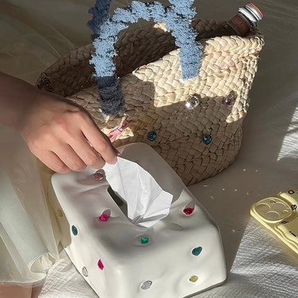 Handmade Ceramic Gemstone Tissue Box Cover