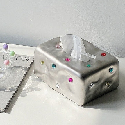Handmade Ceramic Gemstone Tissue Box Cover