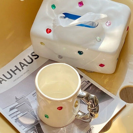 Handmade Ceramic Gemstone Tissue Box Cover