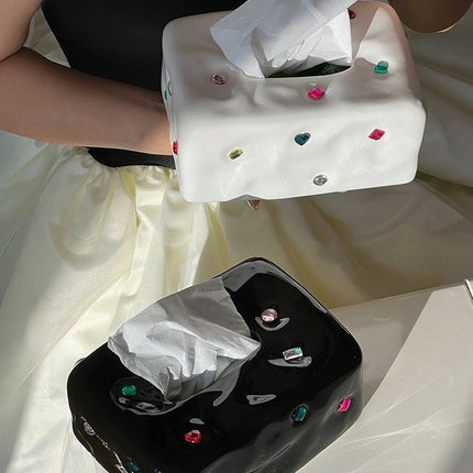 Handmade Ceramic Gemstone Tissue Box Cover