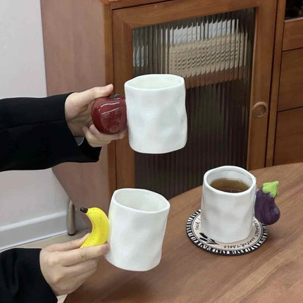 Handmade Cute Fruit Ceramic Coffee Mug, Whimsical Espresso Cups