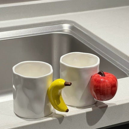 Handmade Cute Fruit Ceramic Coffee Mug, Whimsical Espresso Cups