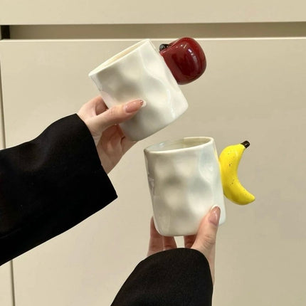 Handmade Cute Fruit Ceramic Coffee Mug, Whimsical Espresso Cups
