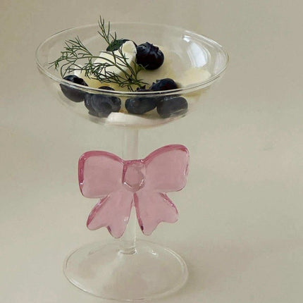 Handmade Cute Whimsical Bow Cocktail Coupe Set of 2, Elegant Wine