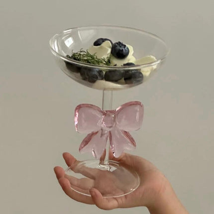 Handmade Cute Whimsical Bow Cocktail Coupe Set of 2, Elegant Wine