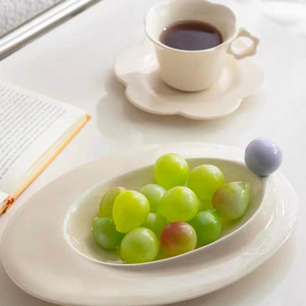 Handmade Jelly Bean Ceramic Rim Soup Bowl, Dopamine Table Setting Deco