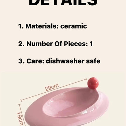 Handmade Jelly Bean Ceramic Rim Soup Bowl, Dopamine Table Setting Deco