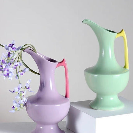 Handmade Medieval Style Ceramic Decorative Flower Vase - Glazed With