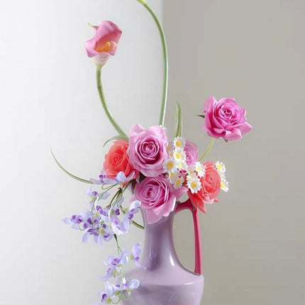 Handmade Medieval Style Ceramic Decorative Flower Vase - Glazed With