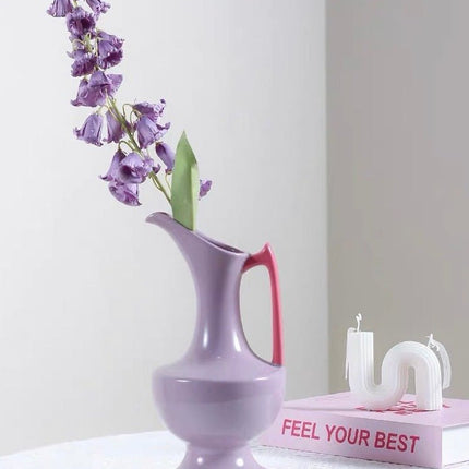 Handmade Medieval Style Ceramic Decorative Flower Vase - Glazed With