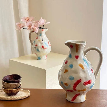 Handmade Nordic Style Pottery Jug Vase