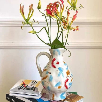 Handmade Nordic Style Pottery Jug Vase
