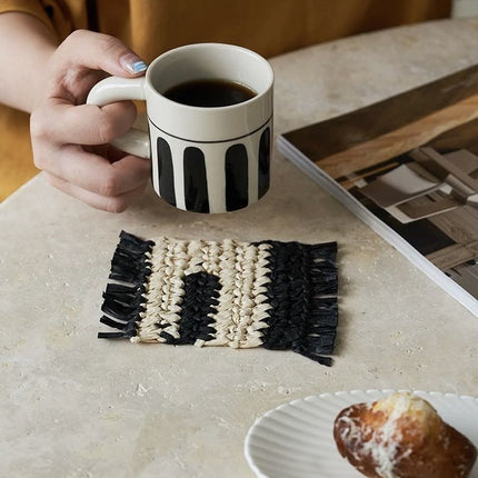 Handmade Retro Nordic Woven Reed Placemat Set of 4 Pcs for Elegant